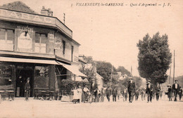 Villeneuve-la-Garenne (92) Quai D'Argenteuil, Grosse Animation Devant Le Tabac - Carte J.F. N° 3 Non Circulée - Villeneuve La Garenne