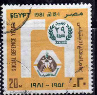 UAR EGYPT EGITTO 1981 23rd REVOLUTION SOCIAL DEFENSE YEAR 20m USED USATO OBLITERE' - Oblitérés