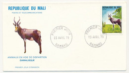 MALI => Envel. FDC => 3 Valeurs - Animaux En Voie De Disparition - 23 Avril 1979 - Bamako - Mali (1959-...)