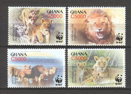 Ghana 2004 Mi 3701-3704 MNH WWF - LIONS - Ongebruikt