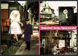 F8137 - TOP Burg Spreewald - Eisenbahn Gaststätte Trachten Folklore - Verlag Bernd Blume - Burg (Spreewald)