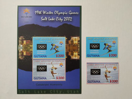 Guyana 2002 Olympic Winter Games Salt Lake City Skiing Skating Stamps & S/S MNH - Hiver 2002: Salt Lake City