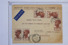 #18 AOF GUINEE BELLE LETTRE 1951 PAR AVION  CONAKRY A NANTES FRANCE +PAIRE T.P +AFFRANCH. FLAMBOYANT - Lettres & Documents