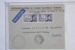 #18 AEF  MOYEN CONGO  BELLE LETTRE 1951 PAR AVION  BRAZZAVILLE  A  PARIS  FRANCE +PAIRE T.P +AFFRANCH. PLAISANT - Storia Postale