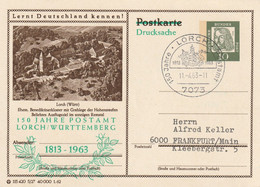 Lorch- Drucksache -Ganzsache-Sonderstempel 150 Jahre Postamt Lorch Württemberg - Lorch