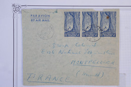 #18 AEF  CAMEROUN   BELLE LETTRE 1940  PETIT BUREAU GRIMARI A MONTPELLIER FRANCE +BANDE DE 3 T.P  ++AFFRANCH. PLAISANT - Briefe U. Dokumente