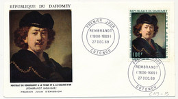 DAHOMEY => Env FDC => 100F Portrait De Rembrandt - 27 Décembre 1969 - Cotonou - Bénin – Dahomey (1960-...)