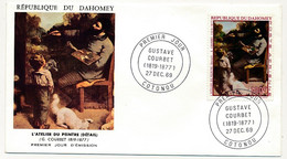 DAHOMEY => Env FDC => 100F Gustave Courbet - 27 Dec 1969 - Cotonou - Benin - Dahomey (1960-...)