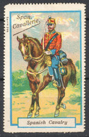 SPAIN Spanish SOLDIER Cavalry Cheval HORSE Sword Sabre WW1 World War 1914 MILITARY Label Cinderella Vignette - No Gum - Andere & Zonder Classificatie