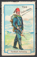 TURKEY Ottoman SOLDIER - Gun Rifle WW1 World War 1914 Infantry - Label Cinderella Vignette - No Gum - Sonstige & Ohne Zuordnung