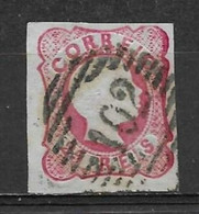 1856/58 Portugal #13 D.Pedro V 25rs Postmark #102 Vianna - P1641 - Used Stamps