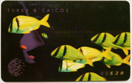 Turks And Caicos US$20 108CTCC " Yellow Fishes ( Puzzle 3/3 ) " - Turks And Caicos Islands