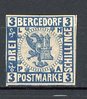 BERG -  Yv. N°  6  Mi N° 4  * 3s  Bleu S Rose  Cote 40 Euro  TBE Signé Th. Lemaire  2 Scans - Bergedorf