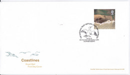 Engeland 2002, Unused Cover, Coastlines, Cancellation Bird Theme - Brieven En Documenten