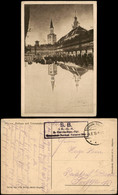 Mitau Jelgava Елгава Trinitatiskirche, Rathaus 1919  Gel. Feldpoststempel - Lettland