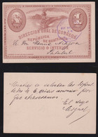 Guatemala 1896 Stationery Postcard 1c Local Use PATULUL Railway Picture - Guatemala