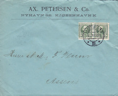 Denmark AX. PETERSEN & Co., Brotype KJØBENHAVN *III.* (SCARCE Cds.) 1912 Cover Brief Brotype Ia ASSENS (Arr.) - Covers & Documents