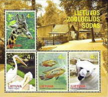 Lithuania Litauen 2011 Lithuanian Zoo Set Of 4 Stamps In Block Mint - Pélicans