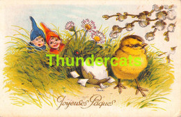 CPA ILLUSTRATEUR FRITZ BAUMGARTEN PAQUES NAIN POUSIN LUTIN ARTIST SIGNED EASTER CHICK GNOME DWARF - Baumgarten, F.