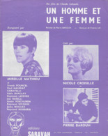 Partition Musicale - Un HOMME Et Une FEMME - Film De Claude LELOUCH - Mireille MATHIEU - Nicolle CROISILLE - 1966 - Partituren