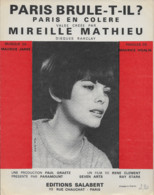 Partition Musicale - PARIS BRULE T IL ? - Paris En Colère - Valse - Mireille MATHIEU - Film De René CLEMENT - 1966 - Noten & Partituren
