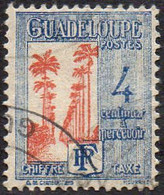 Guadeloupe Obl. N° Taxe 26 - Allée Dumanoir, à Capesterre, 4c Bleu Et Rouge-brun - Impuestos