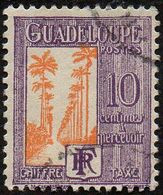 Guadeloupe Obl. N° Taxe 28 - Allée Dumanoir, à Capesterre, 10c Violet Et Jaune - Postage Due