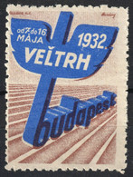 Czechoslovakia Language VELETRH LABEL CINDERELLA VIGNETTE 1932 Budapest Hungary Exhibition Caduceus HERMES - Sonstige & Ohne Zuordnung