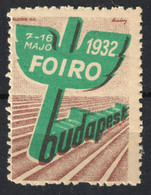 ESPERANTO Language FOIRO Caduceus HERMES Greek Mythology LABEL CINDERELLA VIGNETTE 1932 Hungary Exhibition Fair - Esperanto