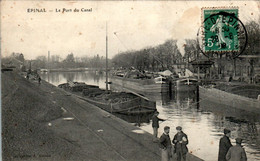 Epinal Le Port Du Canal Péniche Houseboat Casa Galleggiante Vosges 88000 Cpa Voyagée En B.Etat - Epinal