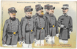 GUILLAUME - THEATRE Des BONSHOMMES GUILLAUME -Marionnettes - Militaria - PUB CHAMPAGNE MERCIE Avant 1904 - Guillaume