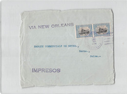 AG1835 FRONT OF ENVELOPE - GUATEMALA VIA NEW ORLEANS TO BANQUE COMMERCIALE DE BERNE - Guatemala