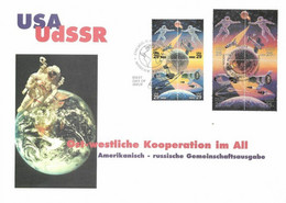 Russia USA 1992 Space Exploration Joint Issue Rare FDC With Cancellations Of Moscow And Chicago - America Del Nord