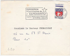 L211 - Cachet "Exposition Connaissance De L'ESPERANTO" Sur Lettre De Paris En 1966 - Esperanto