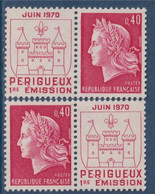 Type Marianne De Cheffer Inauguration Imprimerie De Périgueux Avec Vignette à Droite Et à Gauche 2x N°1643 - 1967-1970 Marianna Di Cheffer