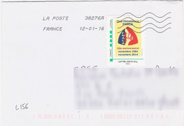 L156 - Vignette Collector "Club Philatélique FNACA 30° Anniversaire 1984-2014" Sur Enveloppe Circulée - Collectors