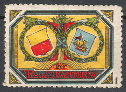 Reggimento Fanteria 20 AVELLINO NAPOLI - Italy Military - Coat Of Arms - LABEL CINDERELLA VIGNETTE - War Propaganda