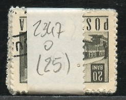 Roumanie - Rumänien - Romania Lot 1967-68 Y&T N°2347 - Michel N°2641 (o) - 20b Wagon Poste - Lot De 25 Timbres - Feuilles Complètes Et Multiples