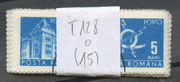 Roumanie - Rumänien - Romania Lot 1967 Y&T N°T128 - Michel N°P108 (o) - 5b Hôtel Des Poste Et Cor - Lot De 15 Timbres - Ganze Bögen