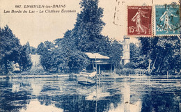 Enghien Les Bains - Les Bords Du Lac - Le Château écossais - Pêcheur Pêche à La Ligne - Enghien Les Bains