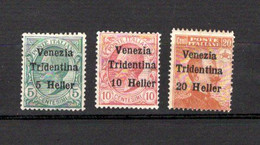 Trentin   1919 .-   Y&T  Nº    28/30    *    ( C/charniere ) - Trentino