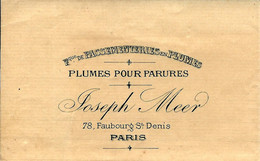 PARURE  MODE  PLUMES ET FANTAISIES  1897 JOSEPH MEER Paris V.SCANS+HISTORIQUE - Programas