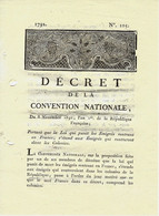 REVOLUTION COLONIES La Chasse Aux émigrés 1792  DECRET CONCERNANT LES EMIGRES  DIJON B.E.V.SCANS - Décrets & Lois