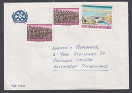 Ca0544 ZAIRE 1976, Inga Dam & 10th Anniv Nouveau Regime Stamps On Kinshasa Cover To Germany - Gebruikt