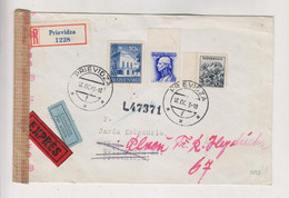 SLOVAKIA WW II PRIEVIDZA Nice Registered Priority Airmail Censored Cover To Bohemia & Moravia - Cartas & Documentos