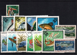 7605 LOT DE 13  TIMBRES    POISSONS  Pécheur  Divers - Poissons