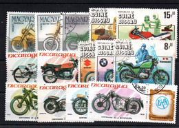 7620 LOT DE 14  TIMBRES   MOTOS MOTOCYCLETTE     Divers - Motorfietsen