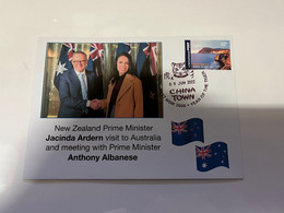 (1 G 35) Visit Of New Zealand Prime Minister Ardern To Australia & Meeting With PM Albanese (9-6-2022) OZ Stamp - Cartas & Documentos