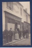 CPA à Identifier Carte Photo Commerce Shop Café Bourrellerie Voir Dos - Te Identificeren
