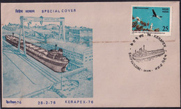 India 1976 Special Cover KERAPEX Shipyard , Port , Ship , Containers , Boat (**) Inde Indien RARE - Briefe U. Dokumente